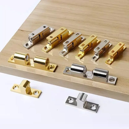 5/1pcs Furniture Door Ball Latch | Brass Double Roller Spring Ball Catch, Adjustable Tension Latch for Cabinets & Closets