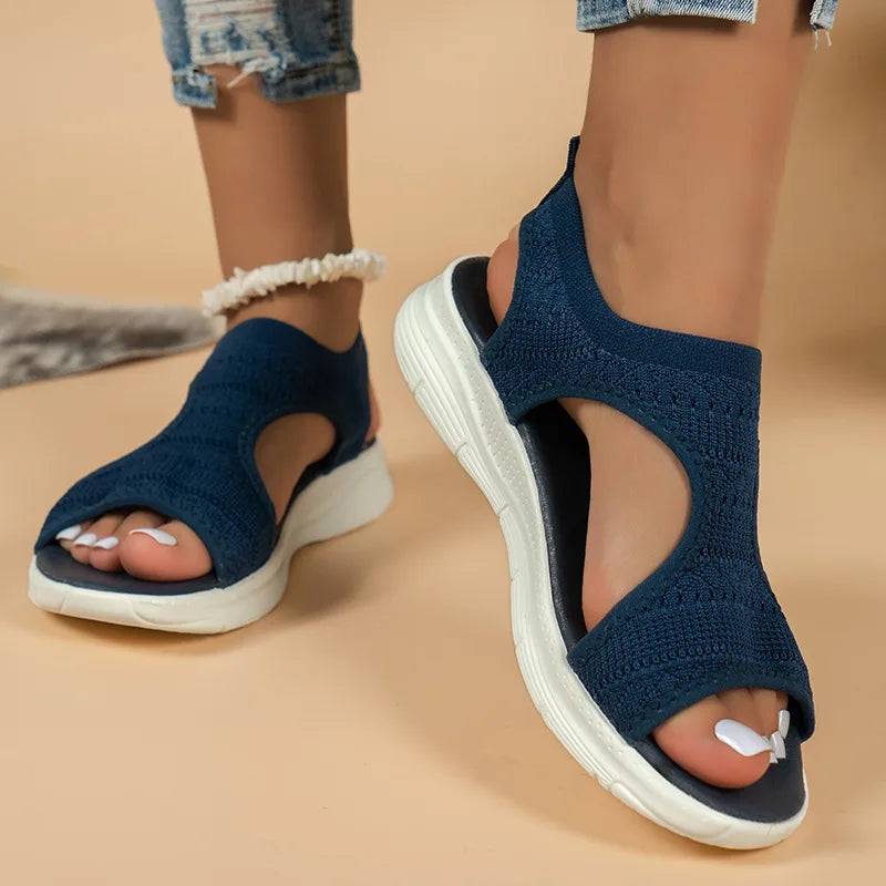 2024 Women’s Summer Mesh Platform Sandals – Open Toe Wedge Casual Shoes, Lightweight Zapatillas Mujer