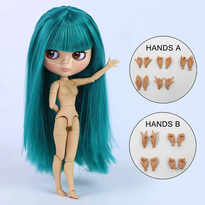 ICY DBS Blythe 1/6 BJD Doll - 30cm Jointed Body with White Skin & Shiny/Matte Face