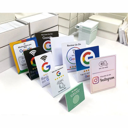 13.56MHz NFC Google Review Card - Programmable Standing Display for Business Reviews