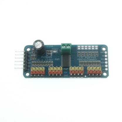 PCA9685 16-Channel 12-Bit PWM Servo Driver Module - I2C Interface Controller for Raspberry Pi DIY Projects