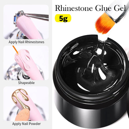 BORN PRETTY 30ML Nail Rhinestone Glue - Gel Adhesive for 3D Nail Charms, Bling Gems & Nail Decoration Supplies