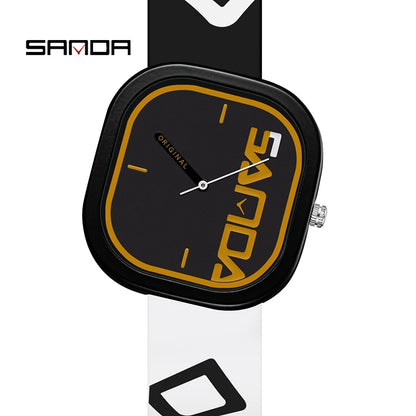 SANDA Men’s Quartz Sports Watch - Waterproof Silicone Strap with Simple Luxury Casual Design