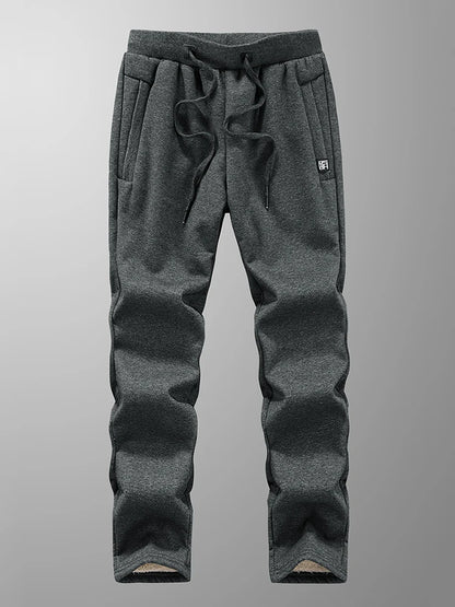 Winter Men’s Fleece Sweatpants — Thick Warm Joggers with Zip Pockets, Cotton Casual Track Pants, Plus Size 6XL-8XL