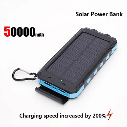 ONEPLUS 50000mAh Solar Power Bank – Portable External Battery Charger with LED Light for iPhone & Samsung