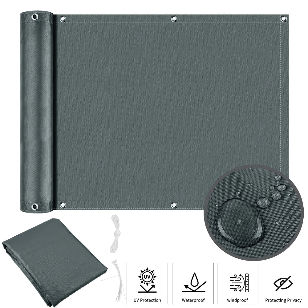 Balcony Privacy Screen – Waterproof UV Protection Shade Cloth for Patio, Garden & Pool