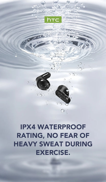 HTC NE20 Bluetooth 6.0 AI Translator Earbuds – Wireless Sport Headphones with LCD Touch & HD Stereo