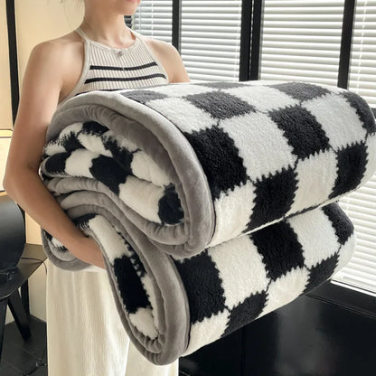 Grade A Half-Side Fleece Blanket — Soft Fluffy Autumn & Winter Throw for Sofa, Napping, and Warm Shawl