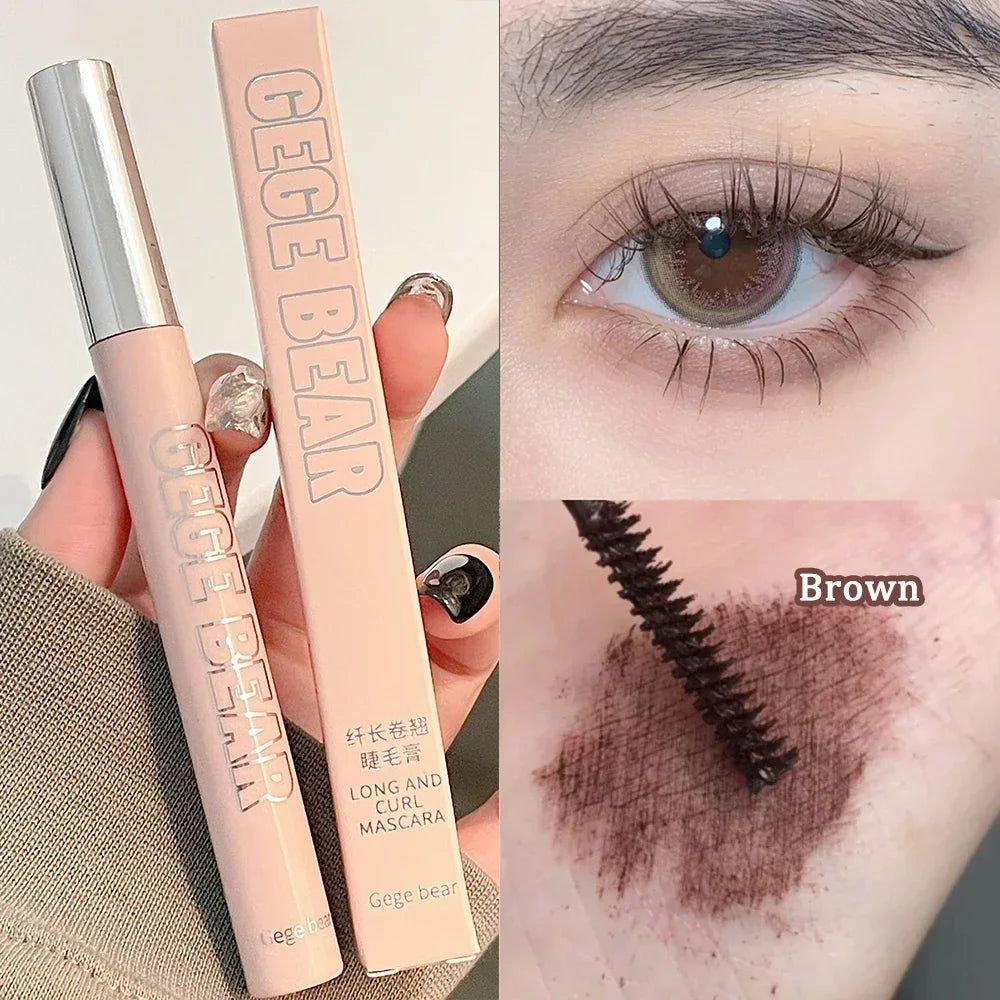 Silk Fiber Matte Mascara - Waterproof Long-Lasting Curling & Lengthening Mascara with Ultra-Fine Brush
