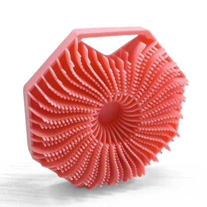 Polygonal Silicone Shower Brush – Handheld Body Scrubber for Skin Cleaning & Scalp Massage
