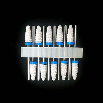 10PCS Ceramic Nail Drill Bits - Rotary Milling Cutters for Gel Polish Removal & Nail Grinding Machine Accessories