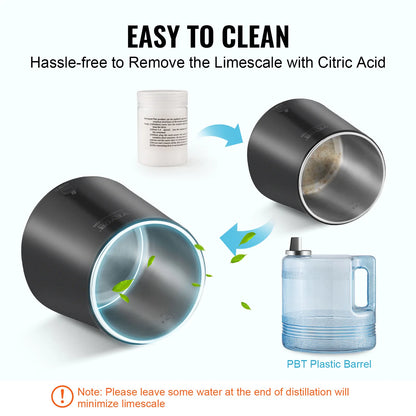 SucceBuy 4L Water Distiller – 1.05 Gallon Countertop Pure Water Purifier with 750W Filter