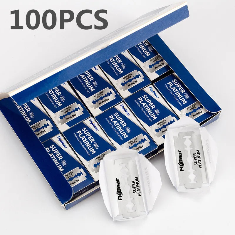 30/50/100pcs Double Edge Razor Blades – Professional Men's Safety Razor Blades for Shaving & Barber Beard Trimming