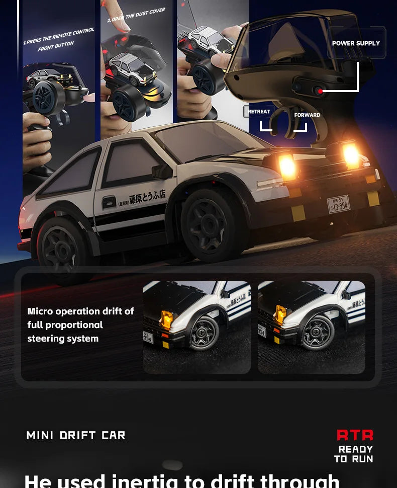 KF20 1:64 RC Drift Car — 2.4G High-Speed 4-Wheel Mini Remote Control Racing Toy for Kids