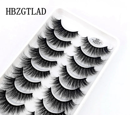 HBZGTLAD 10 Pairs 3D Faux Mink False Eyelashes – Natural Long Look Short Mink Lash Extensions for Makeup & Beauty