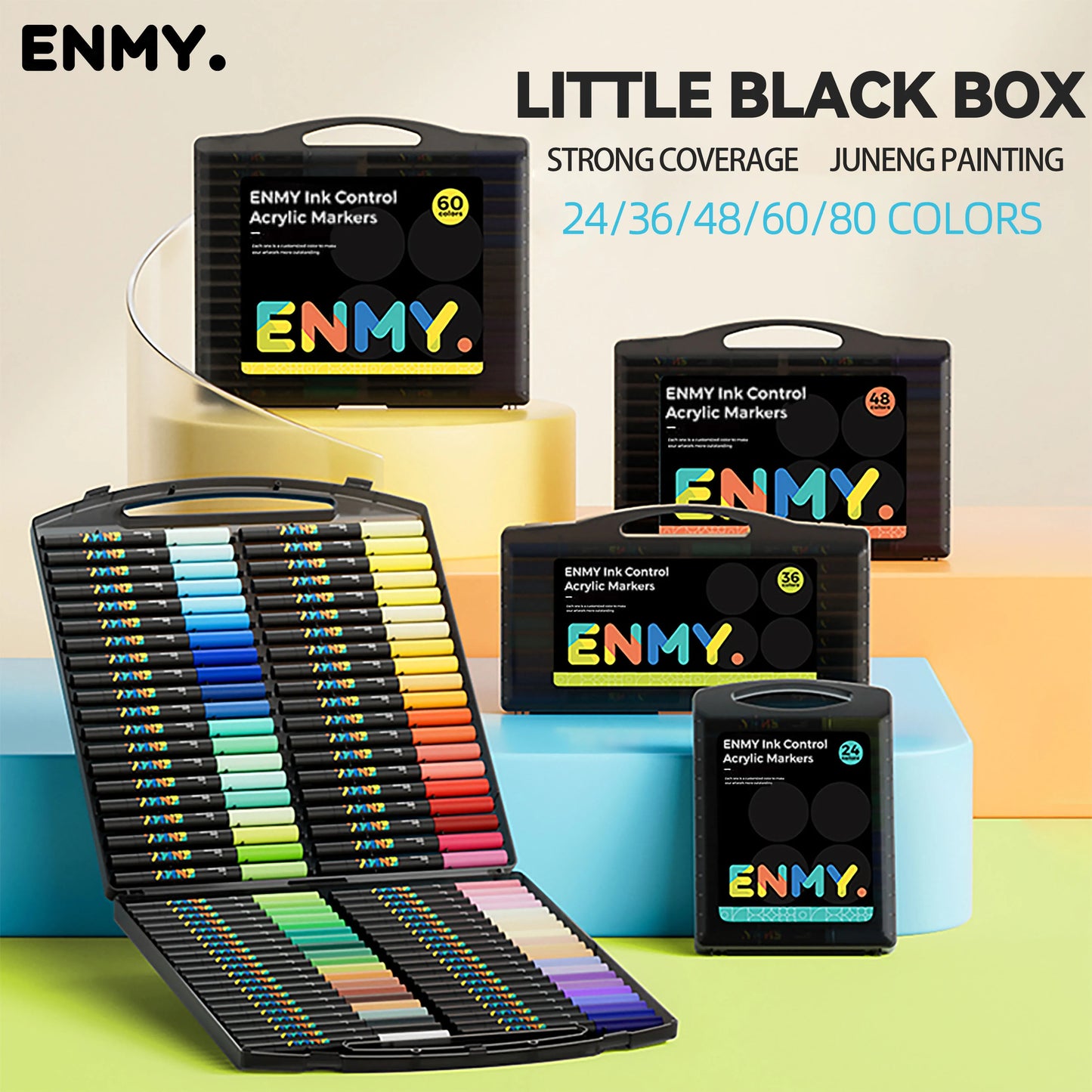ENMY Acrylic Paint Marker Pens – Soft Tip, Direct Liquid Graffiti, Quick-Dry Pigments for Felt & Art Supplies