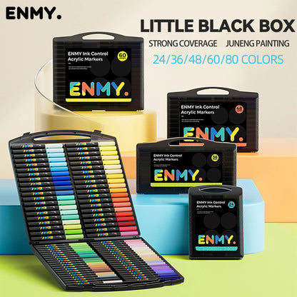 ENMY Acrylic Paint Marker Pens – Soft Tip, Direct Liquid Graffiti, Quick-Dry Pigments for Felt & Art Supplies