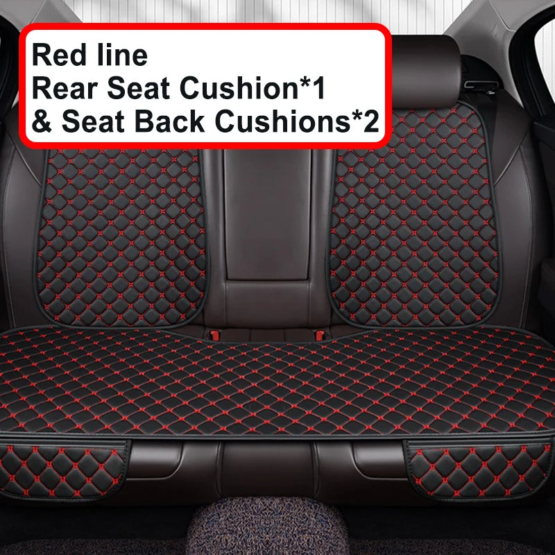 Universal PU Leather Car Seat Cover - Minimalist Soft Seat Cushion Protector with Storage Pocket for Car Interior Accessories
