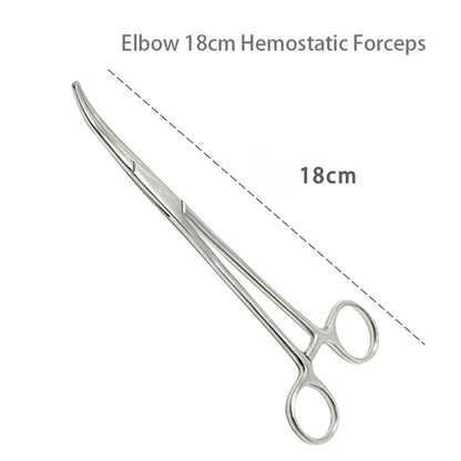 Stainless Steel Hemostatic Forceps - Locking Surgical Clamps with Curved & Straight Tip Pliers