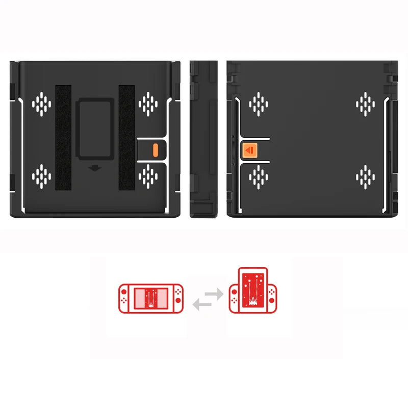 Portrait Flip Grip for Nintendo Switch & OLED – Vertical Mode Handheld Accessory with Joy-Con Grip Stand