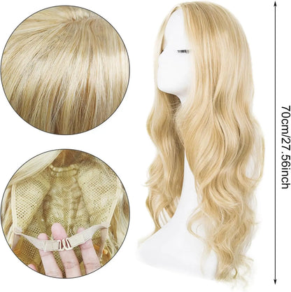 27 Inch Long Curly Synthetic Wig for Women - Black & Blonde Fancy Dress Wig, Glamorous Synthetic Hair