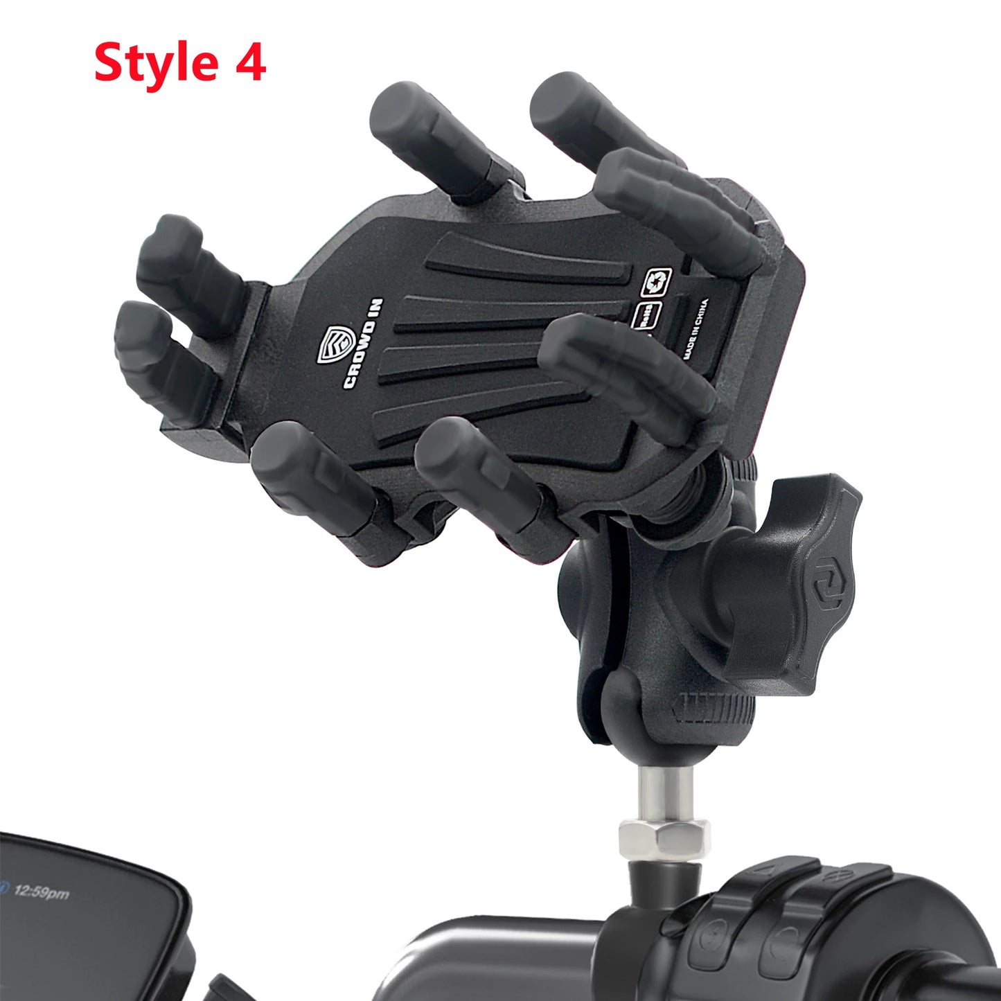 Aluminum Motorcycle Handlebar Phone Holder – Anti-Vibration Navigation & Mirror Mount Stand