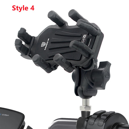 Aluminum Motorcycle Handlebar Phone Holder – Anti-Vibration Navigation & Mirror Mount Stand