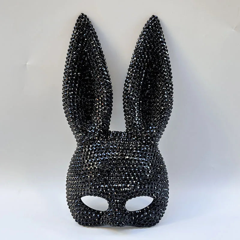 Halloween Sequin Rabbit Mask Costume – Masquerade Animal Cosplay Prop for Party, Performance, Comic Con & Drama Stage Wear