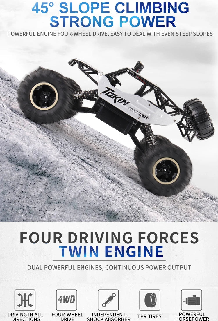 1:12 RC Off-Road 4WD Monster Truck – High-Speed 20Km/h All-Terrain Remote Control Car for Adults & Beginners