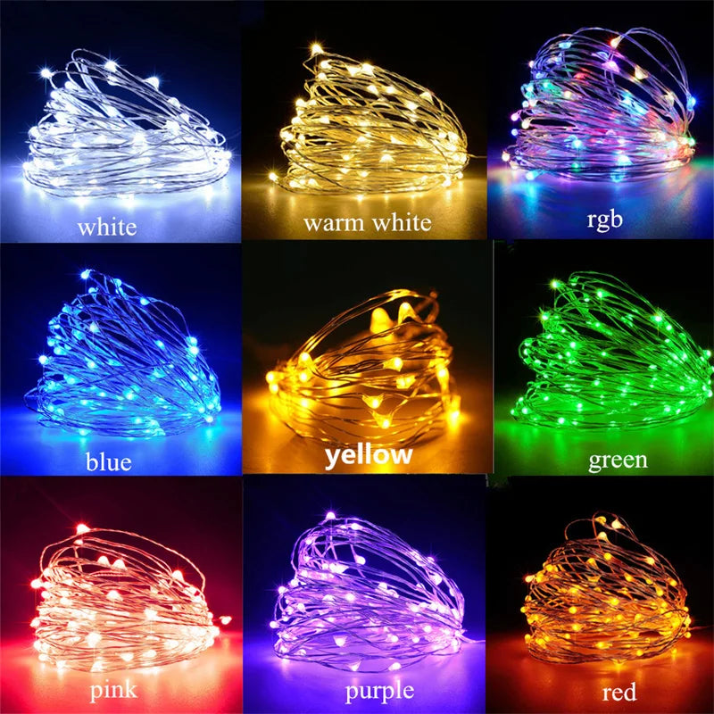 USB LED Fairy String Lights - 20M 200LED Copper Wire Garland for Christmas, Wedding & Outdoor Decor