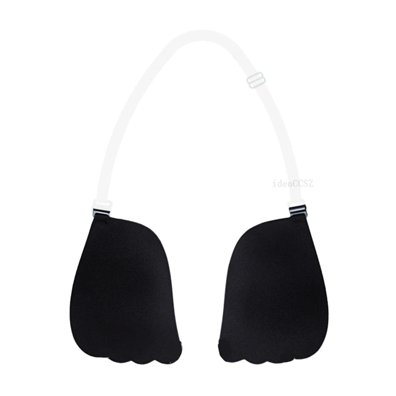 Adhesive Silicone Push-Up Bra - Invisible Backless Lingerie with Transparent Straps for Women