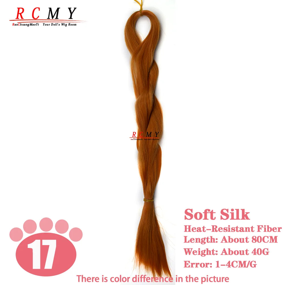 RCMY BJD/SD Doll Wig - Soft Blue Heat-Resistant Silk Synthetic Hair for 1/3, 1/4 & 1/6 Dolls