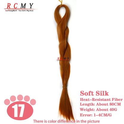RCMY BJD/SD Doll Wig - Soft Blue Heat-Resistant Silk Synthetic Hair for 1/3, 1/4 & 1/6 Dolls