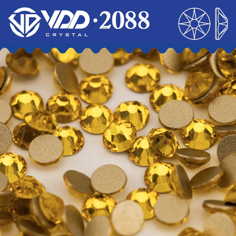 VDD AAAAA Crystal Flatback Rhinestones - SS16-SS30 16-Cut Gems for DIY Crafts & Nail Art Decoration