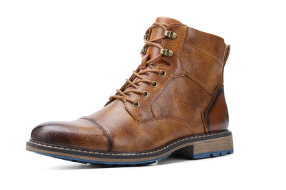 2023 Retro Men’s Leather Boots – Comfortable Spring Fashion Boots, Size 7-13
