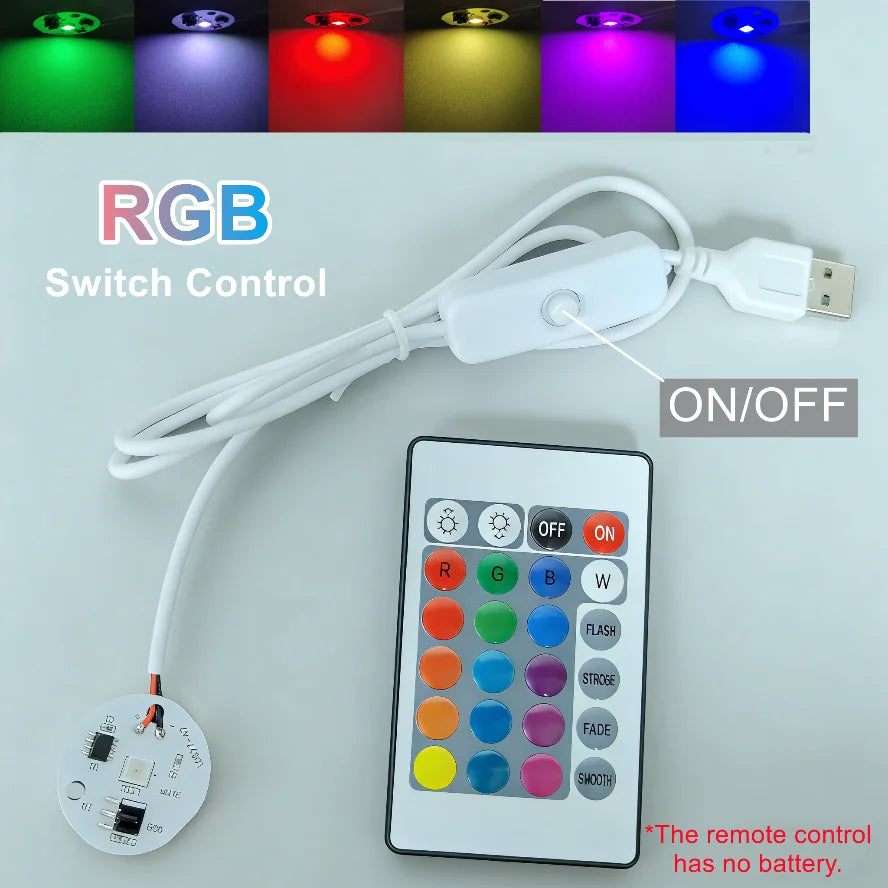 5V USB RGB LED Light Board - Dimmable Touch Control Gradient Light with Remote for DIY Model Displays