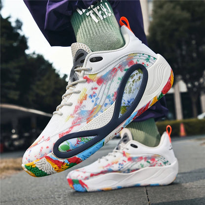 Men's & Women's Basketball Shoes - Breathable Non-Slip Athletic Sneakers with Cushioned Support for Running & Training