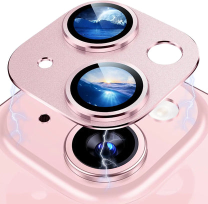 Titanium Gray Metal Camera Lens Protector - Premium Glass Protection Cover for iPhone 15 Pro Max, 14 Pro & 13 Series