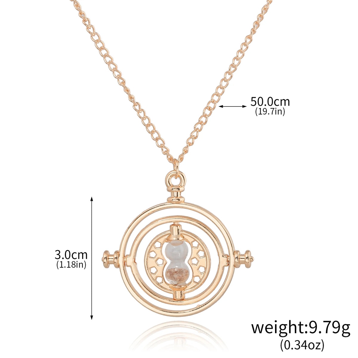 Classic Harry Potter Time-Turner Necklace - 360° Rotatable Hourglass Cosplay Pendant & Wizard Fan Gift