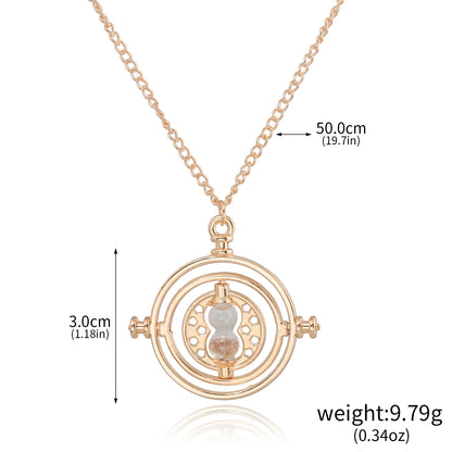 Classic Harry Potter Time-Turner Necklace - 360° Rotatable Hourglass Cosplay Pendant & Wizard Fan Gift