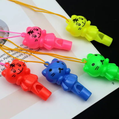 Random Cute Animal Cat Whistle – Plastic Sport & Cheerleading Toy, Kids Birthday Party Favor Gift