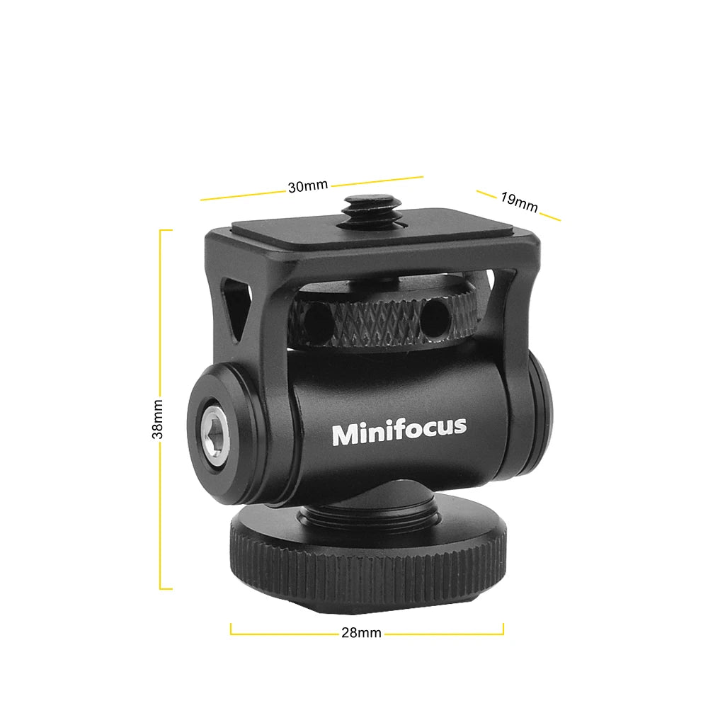 Minifocus Cold Shoe Monitor Holder – Adjustable 180° Tilt Mount for Camera Field Monitors & Microphones