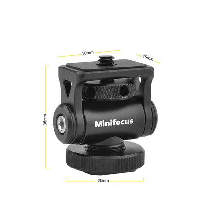 Minifocus Cold Shoe Monitor Holder – Adjustable 180° Tilt Mount for Camera Field Monitors & Microphones
