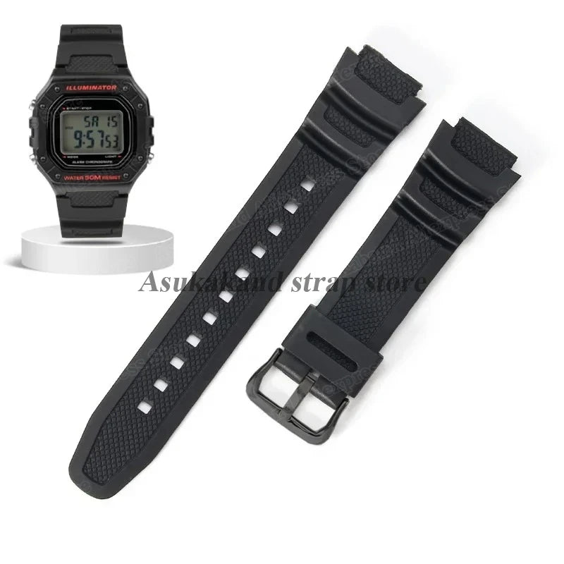 18mm Silicone Watch Strap for Casio W218H AE-1200 AE-1100 SGW-300/400 MRW-200 - Sport Resin Rubber Replacement Wristband