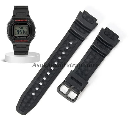 18mm Silicone Watch Strap for Casio W218H AE-1200 AE-1100 SGW-300/400 MRW-200 - Sport Resin Rubber Replacement Wristband