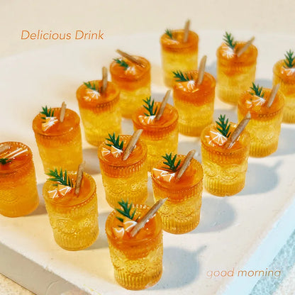 1/12 Dollhouse Miniature Yogurt & Ice Cream Cup – Simulation Drink Goblet Model Toy for Doll House Decoration Accessories