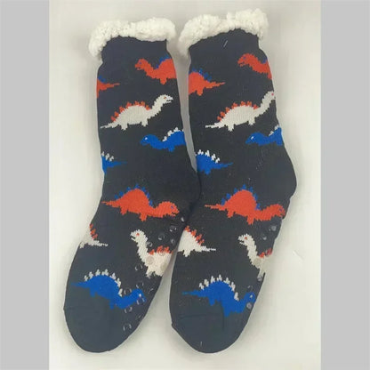 Fuzzy Plush Winter Socks - Warm Non-Slip Snowflake Slipper Socks for Women, Home & Sleeping
