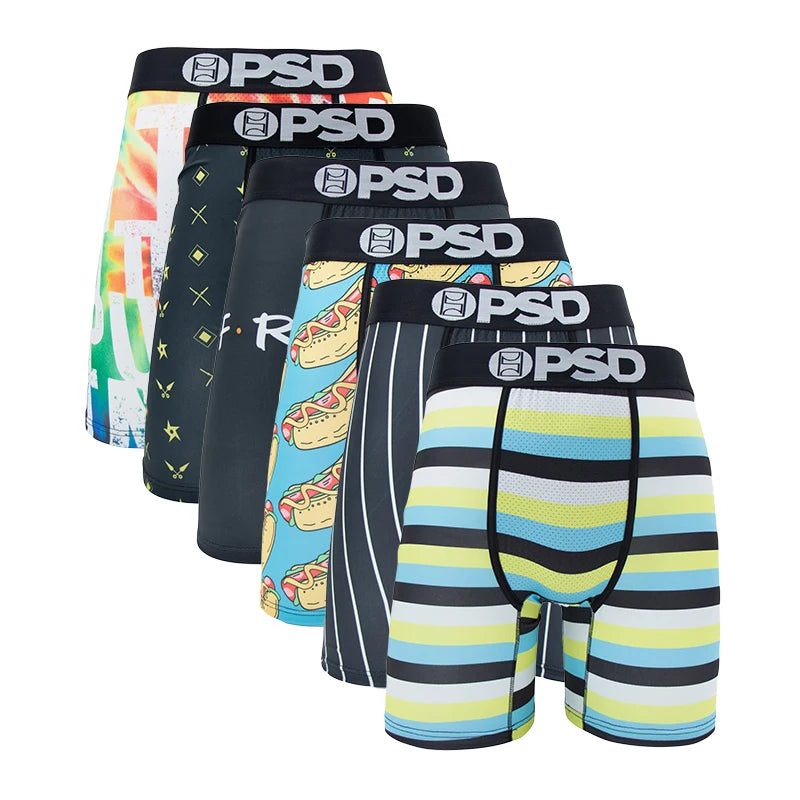 6Pcs Fashion Print Men’s Underwear – Boxer Briefs, Sexy Panty Lingerie, S-XXL Size Range, Comfortable Boxershorts