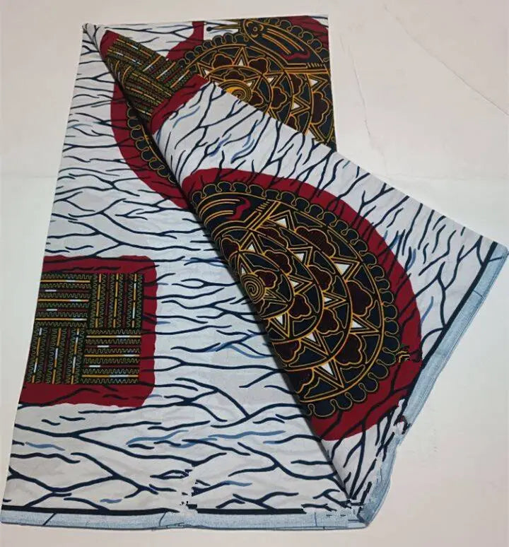 African Wax Print Fabric - 100% Cotton Nigerian Ankara Batik Material for Women’s Dresses
