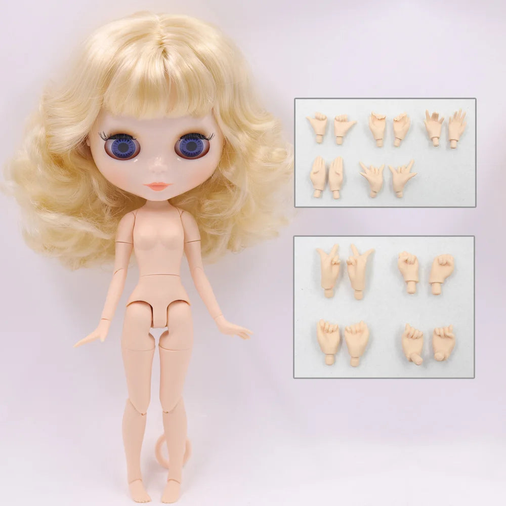 ICY DBS Blythe 1/6 BJD Doll - 30cm Jointed Body with White Skin & Shiny/Matte Face